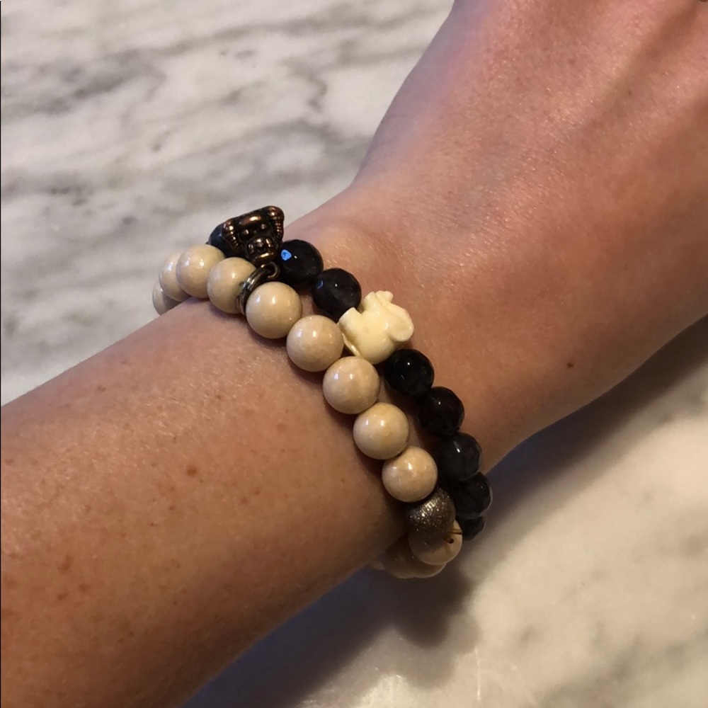 Set of two beaded bracelets